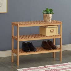 Joeunworld 松木鞋櫃 3 層, 自然