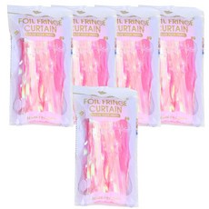 質感彩色雨絲簾 5入, 粉色的