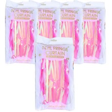 마켓감성 홀로그램 무지개 파티커텐 5p, 로즈레드