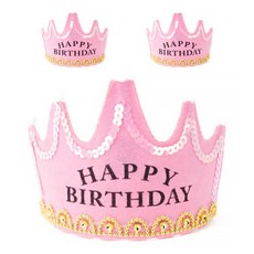 LED燈生日皇冠, 粉紅色, 3個