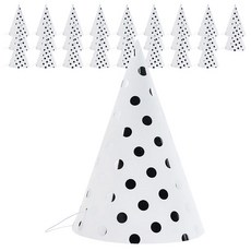 派對尖頂帽 10入+繩子 10入, 點銀, 3套