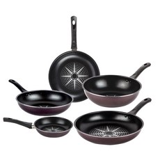 home chef 鑽石塗層鍋具 5件組, 平底鍋 20cm+26cm+28cm+深炒鍋 26cm+28cm