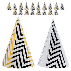 派對尖頂帽 2種*10入+繩子 10入, 人字銀、人字金, 2套