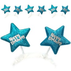 生日星星髮箍, 藍色, 4個