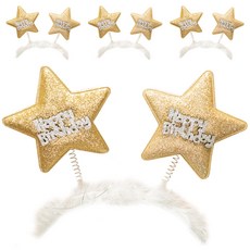 生日星星髮箍, 4個, 金色