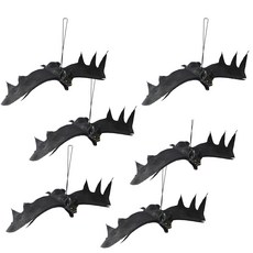 PARTYSHOW 萬聖節裝飾蝙蝠模型 小型 6入, 單一顏色