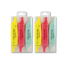 momopop 芳香雙頭螢光筆3色組, 混合顏色, 2套