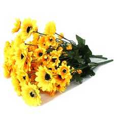 JOART 人造掃墓花 向日葵花束 9入 x 3個, 黃色