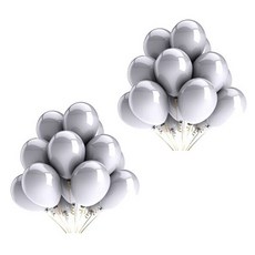 블럭마트 돌잔치 파티 장식풍선, 실버, 2세트
