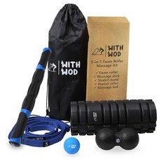 withwod 트리거포인트 폼롤러 마사지 5종세트, 블랙, 1개
