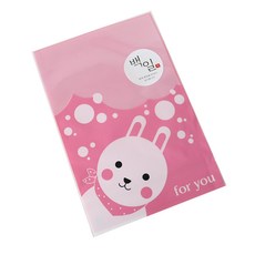 큐티봉투 300p + 백일스티커 한글2 300p, 토끼, 1세트