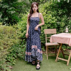 VENDIS 女款印花吊帶連衣裙 H326