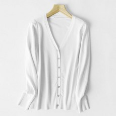 솔레일 여성용 퓨어 소프트 데일리 브이 가디건