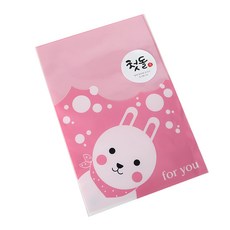 큐티봉투 300p + 첫돌스티커 캘리1 300p, 토끼, 1세트