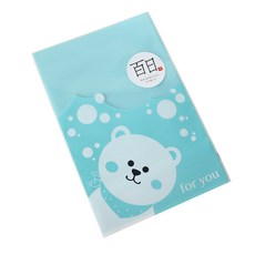 큐티봉투 300p + 백일스티커 한문2 300p, 곰, 1세트