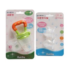 mom's baby 咬咬樂輔食器+替換補充包 第1階段(3個月以上) 2入組, 綠色, 1組