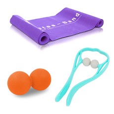 빨간오리 실내 운동 마사지 세트, 전문가용 보라(밴드), 오렌지(마사지볼), 1개