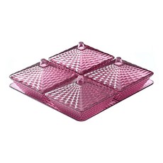 多功能4格零食存放盒 紅色, 1個