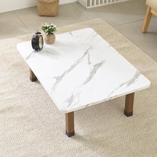 棕色桌腳折疊桌 600 x 400 mm, 大理石紋