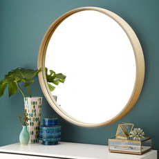 woodrohaus 原木圓形鏡 CRM-410NA, 自然色