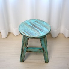 木製圓形凳椅, 綠色
