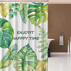 I Love Home 植物風格防水浴簾 Type2 180 x 180 cm, 1個