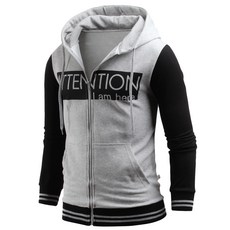 DAKUANG 男士運動配色春秋健身長袖連帽拉鍊TS3203