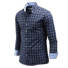 DAKUANG 男款格紋長袖襯衫 C08D14_sp2184