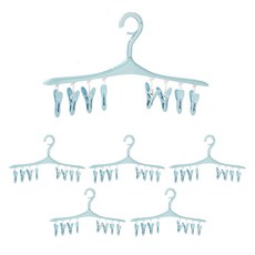 I Love Home 多功能晾曬夾架 藍色, 6個