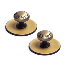 手柄世界桂冠圓盤 1孔 家具把手 深棕色, 2個