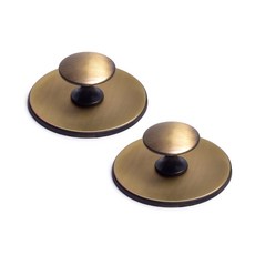 手柄世界斗笠圓盤 1個 家具手柄 小 黑棕色, 2個