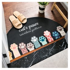 半圓玄關門墊, 黑貓毛