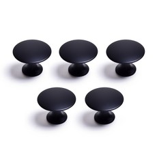 斗笠形狀家具把手 大 黑色, 5個