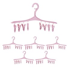 알럽홈 다기능 건조 클립 랙 걸이, 핑크, 6개