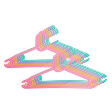 BeBeHook 孩童閃亮簡單衣架套組 4 x 4p, 粉色、青檸色、紫色、橙色, 1套