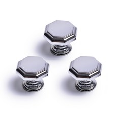 8角形櫥櫃把手 大 鉻色, 3個