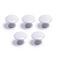 斗笠形狀櫥櫃把手 小 白色, 5個