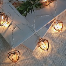 EPLYN 玫瑰金金屬露營車泊野餐LED燈串 10燈 1.5M, 1個, 愛心