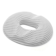 X-100透氣機能性網眼甜甜圈坐墊+矽膠繞線器, 白色, 1個
