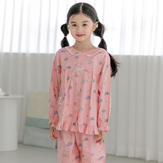 PINGCOCO 6017 Hippo Hippo 女童棉質睡衣上下套裝