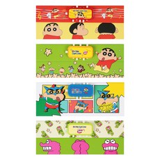 필박스 짱구 비밀지함 하드케이스 필통 4종 세트, 레드, 그린, 블루, 핑크, 1세트