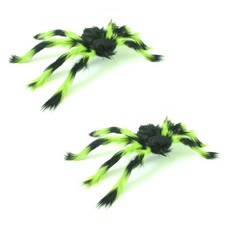 PARTYSHOW 萬聖節大型蜘蛛模型, 綠色, 2個