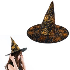 PARTYSHOW 萬聖節高級蜘蛛女巫帽, 金色, 2個