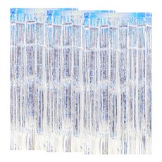 市集感性 珍珠閃亮亮派對門簾 3入, 銀色