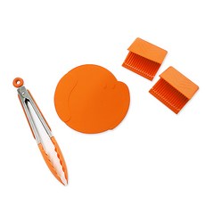 GENIAL 矽膠尼龍夾 + 小狗隔熱墊 + 廚房手套組 C款, 混色, 1套