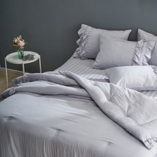 gBEDDING Eva可愛荷葉邊莫代爾超細纖維棉被寢具組