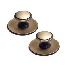 手柄世界圓盤1個家具把手 深棕色, 2個