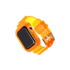 VICHELLE Apple Watch 3 42mm 螢光Raver矽膠一體成型錶帶, 橘色, 1個