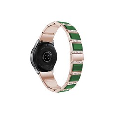 VICHELLE 寶石紅寶石鍊式 Galaxy Watch 金屬錶帶 (相容46mm), 綠金色, 1個