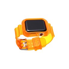 VICHELLE Apple Watch 4 44mm 螢光雷射矽膠一體式錶帶, 橘色, 1個